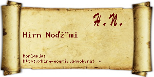 Hirn Noémi névjegykártya
